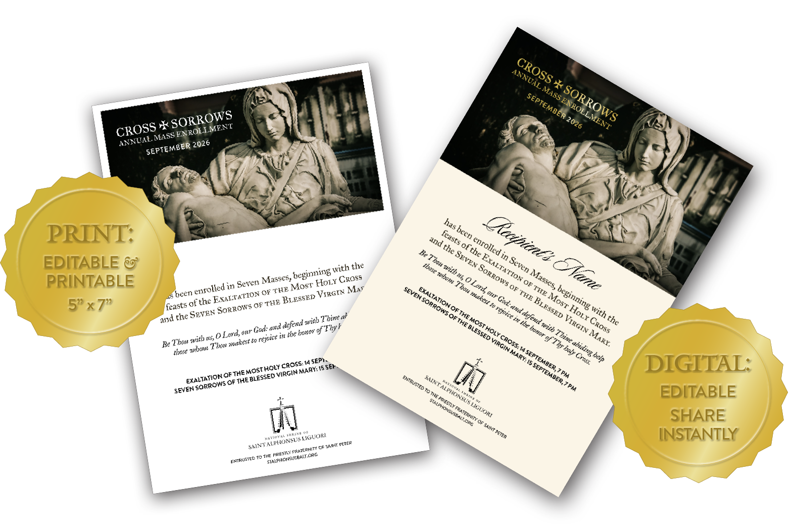 image of downloadable Mass enrollment cards