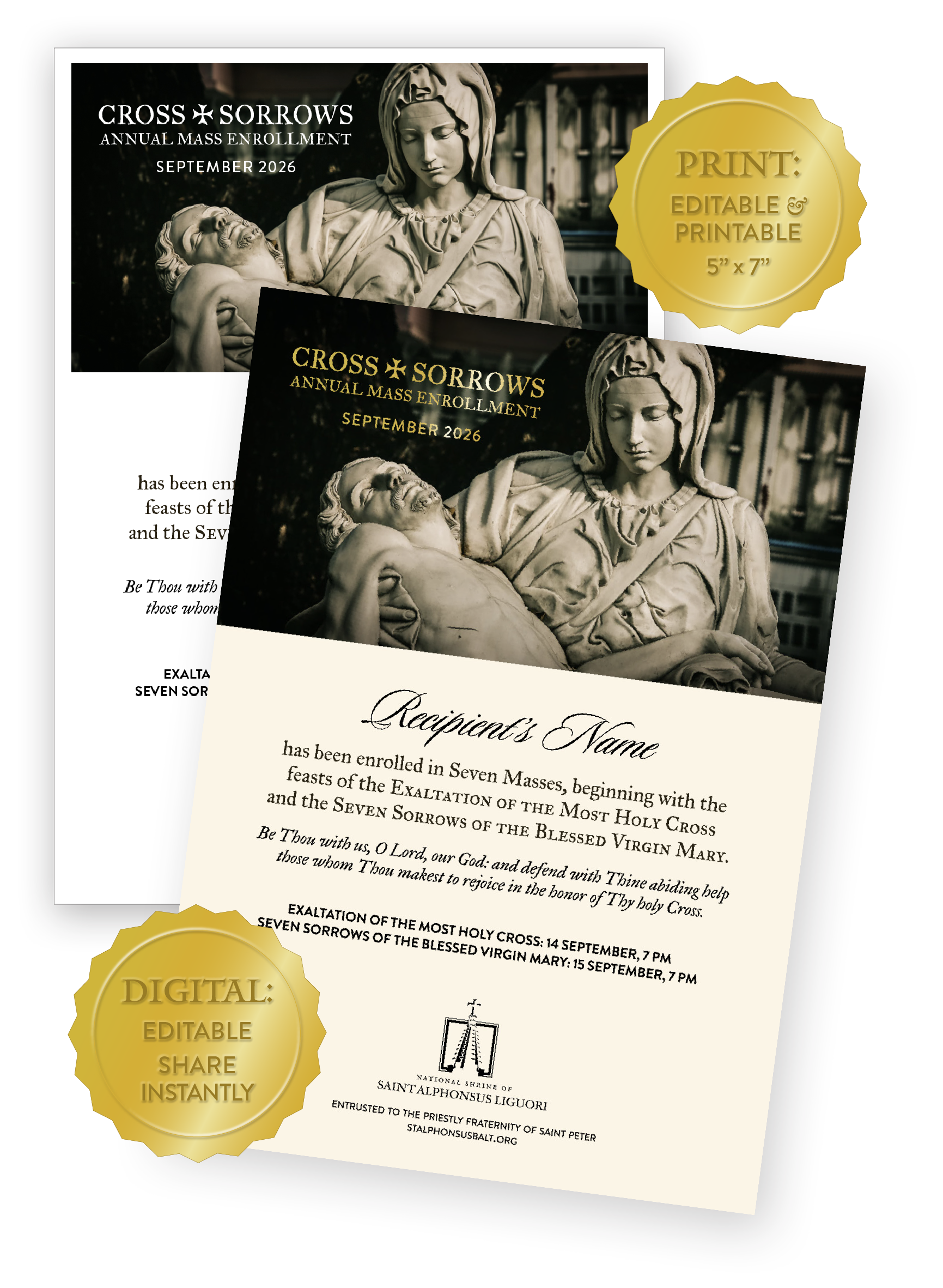 image of downloadable Mass enrollment cards