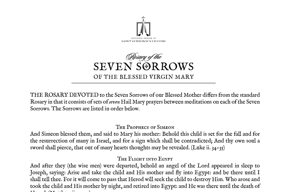 Rosary of the Seven Sorrows of the Blessed Virgin Mary